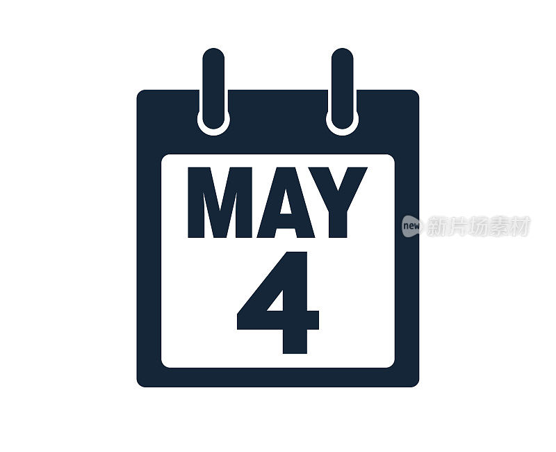 5月4日日历图标股票矢量插图
