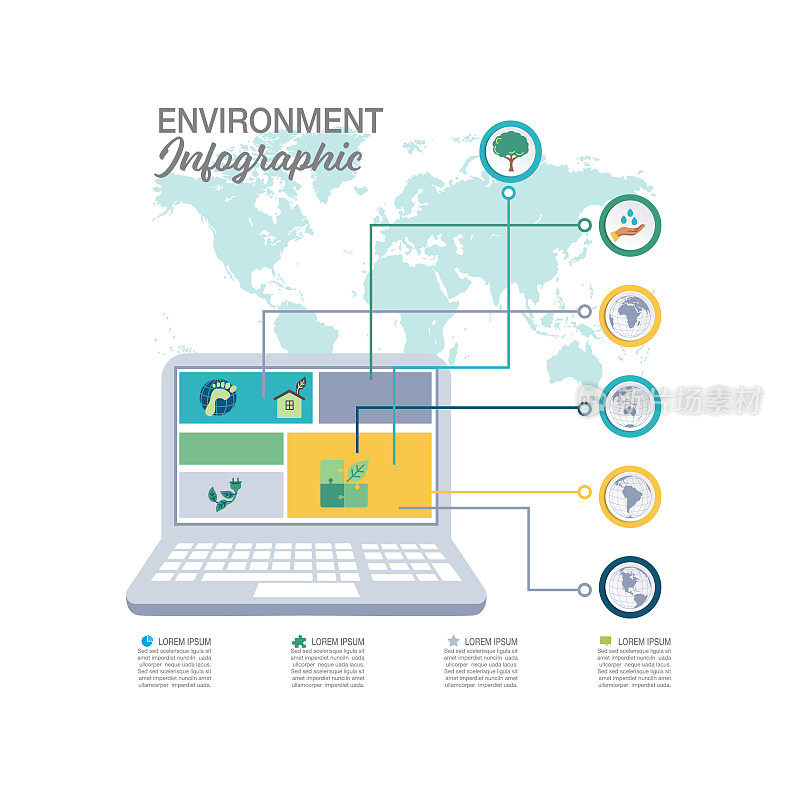 笔记本电脑环境信息图模板
