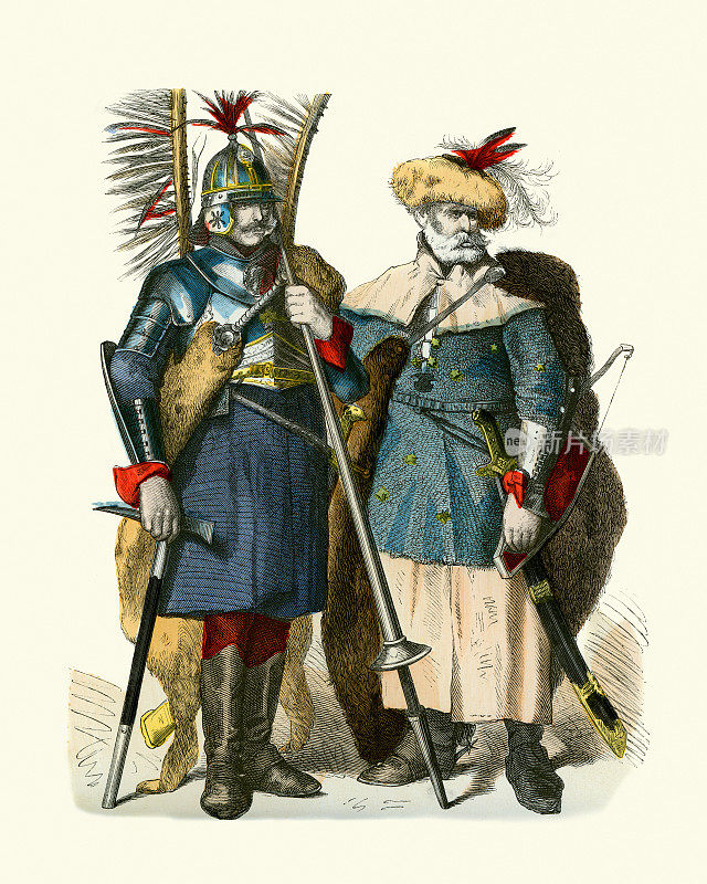 军装，波兰骑兵，16世纪的长矛兵，装甲兵
