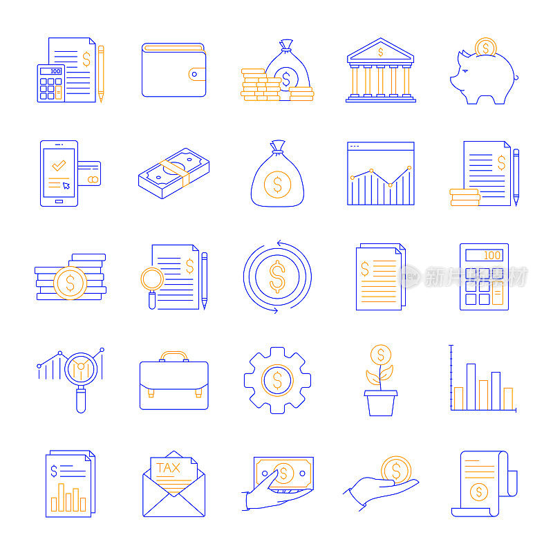 会计相关颜色线图标设置