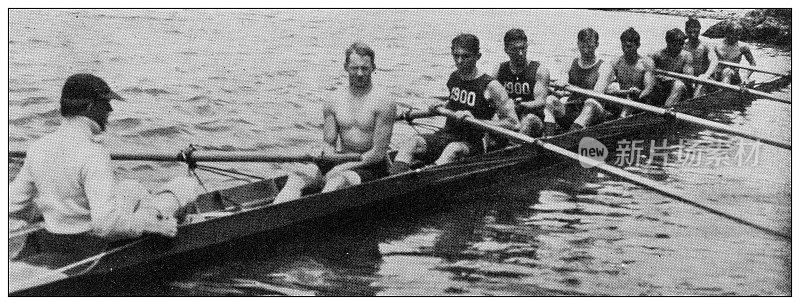 1897年的运动和消遣:划船，耶鲁新生赛艇队