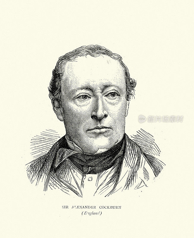 亚历山大・考克伯恩爵士,英国法学家,19世纪70年代至19世纪担任首席大法官