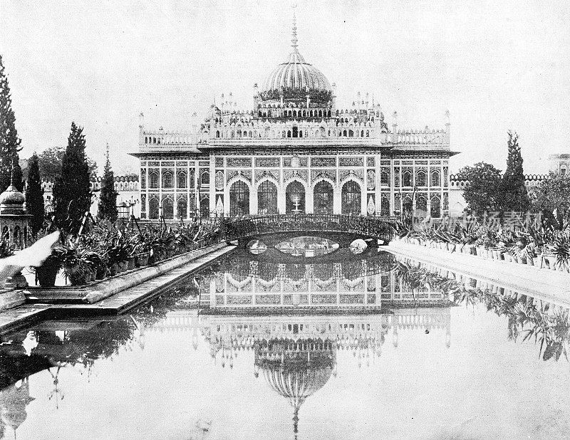 1895年印度的人物和地标:勒克瑙胡塞纳巴德的光明宫