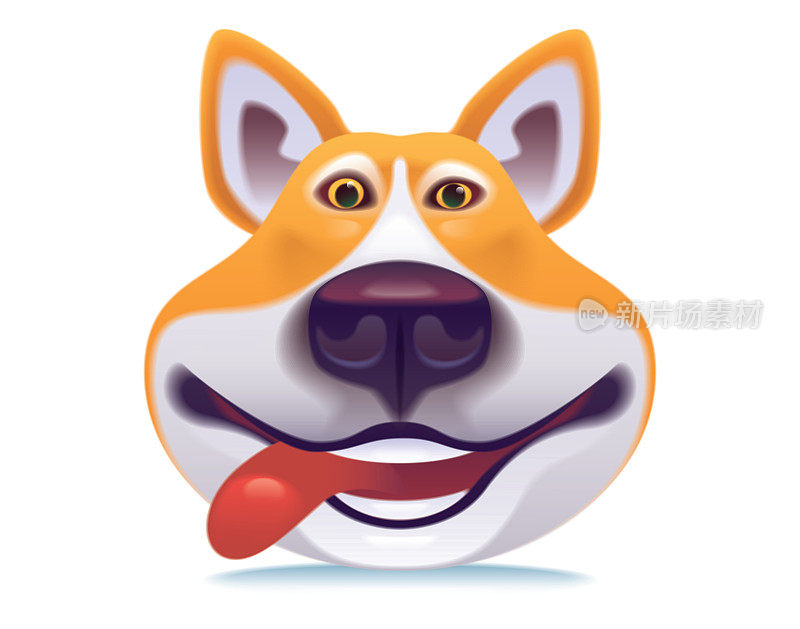 有趣的狗伸出舌头的图标