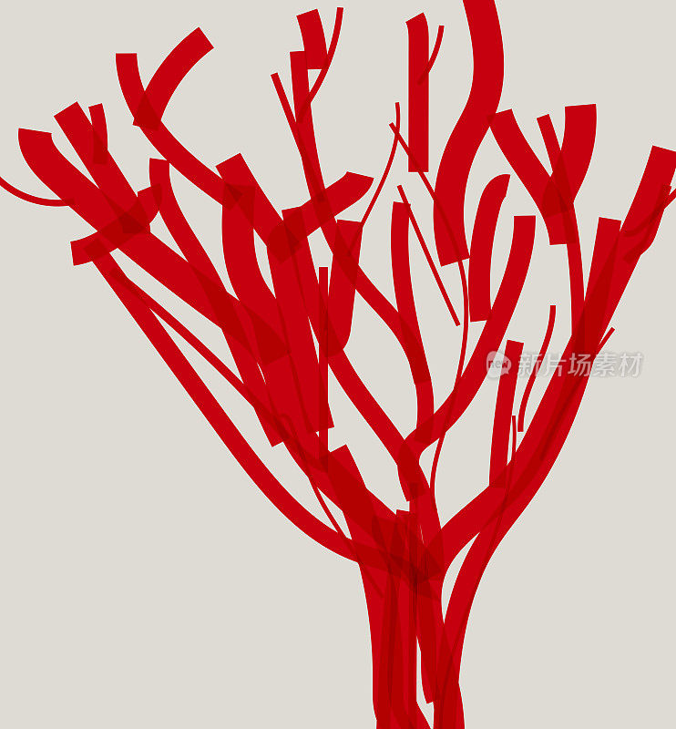 彩色手绘风格树图案插图背景