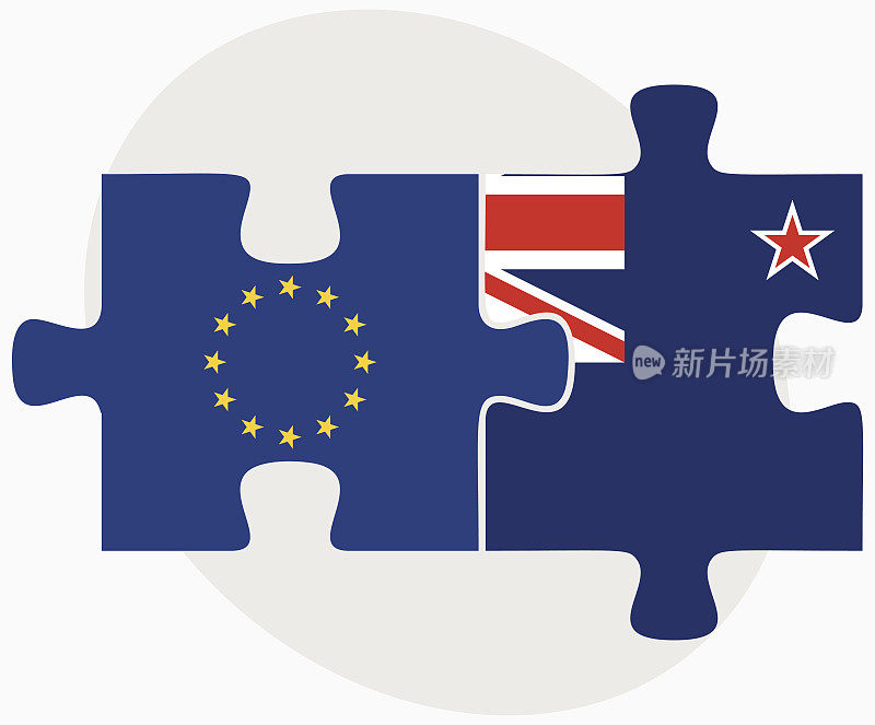 欧盟和新西兰国旗拼图