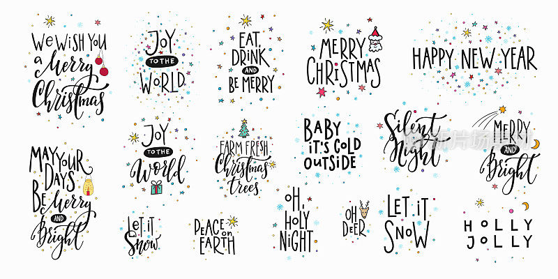 圣诞新年字体排版集