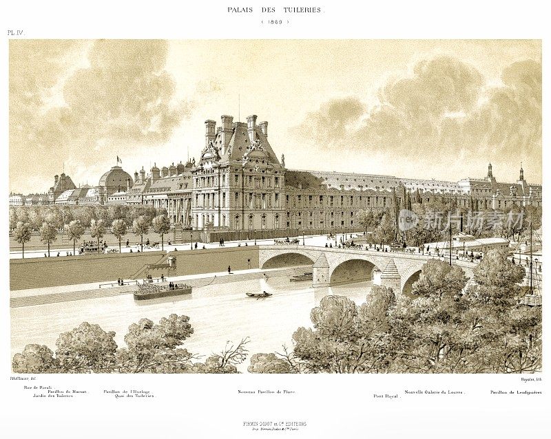 1869年的杜伊勒里宫。1875年的巴黎
