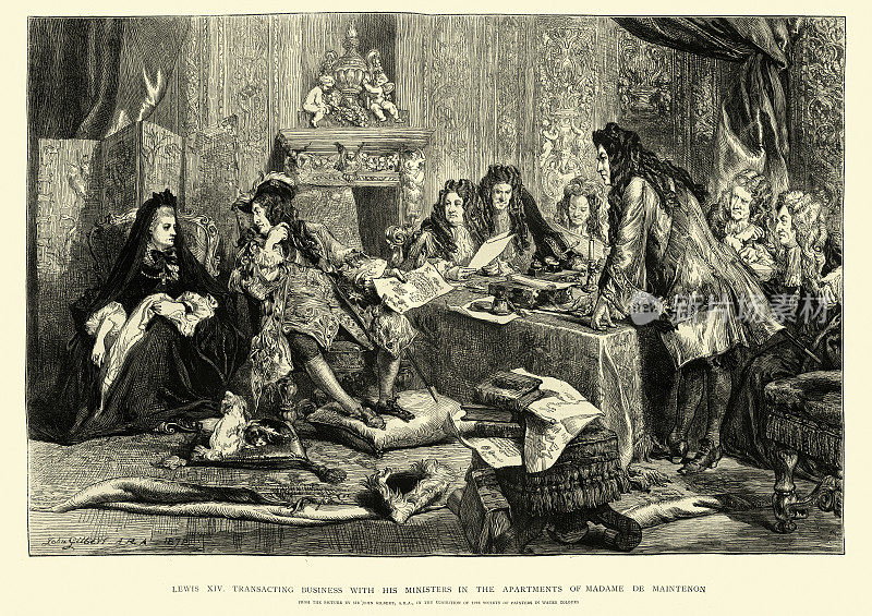 法国的路易十四和他的大臣们做生意