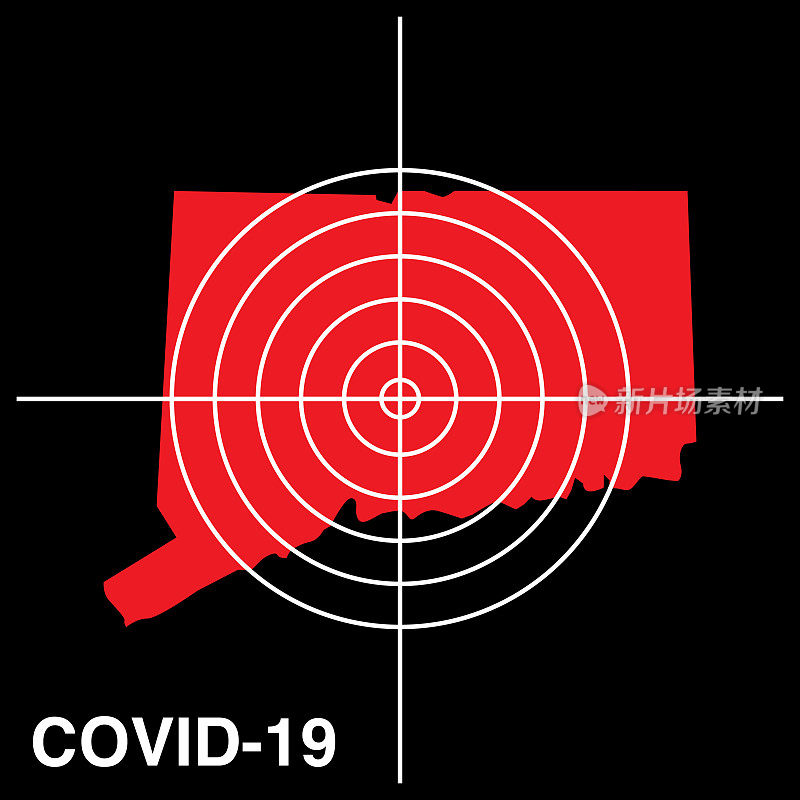 COVID-19康涅狄格州目标地图图标