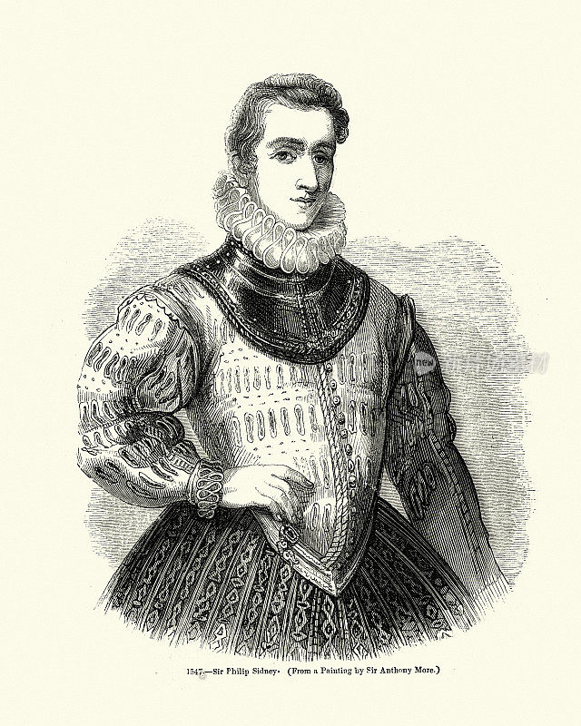 菲利普・西德尼爵士，伊丽莎白时代，英国诗人，16世纪的士兵