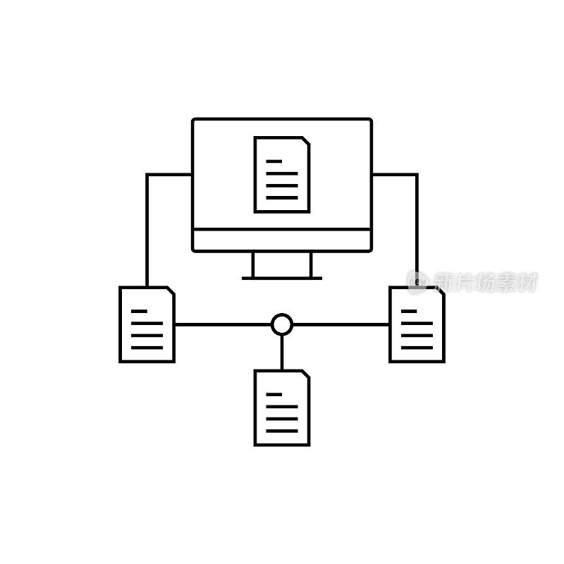 网络工作流程线图标