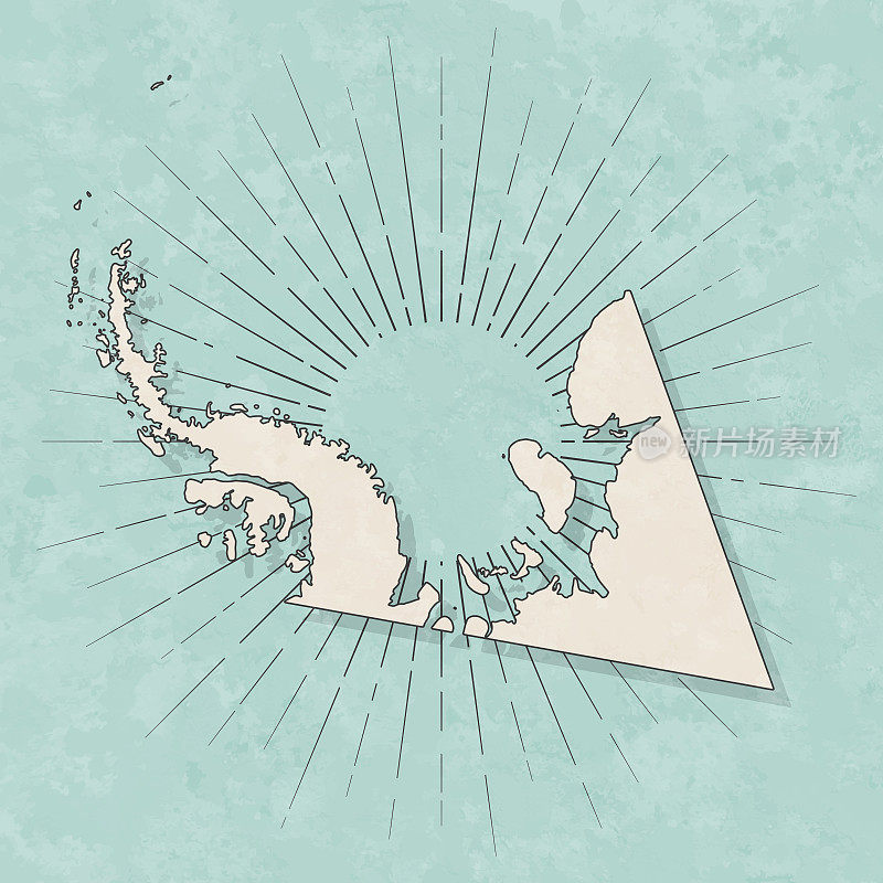 英国南极领土地图复古风格-旧纹理纸