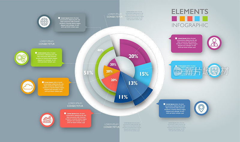 信息图表显示统计???业务战略概念