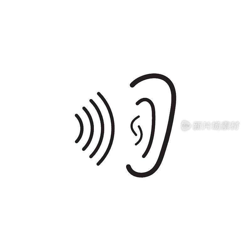 听力标识模板向量