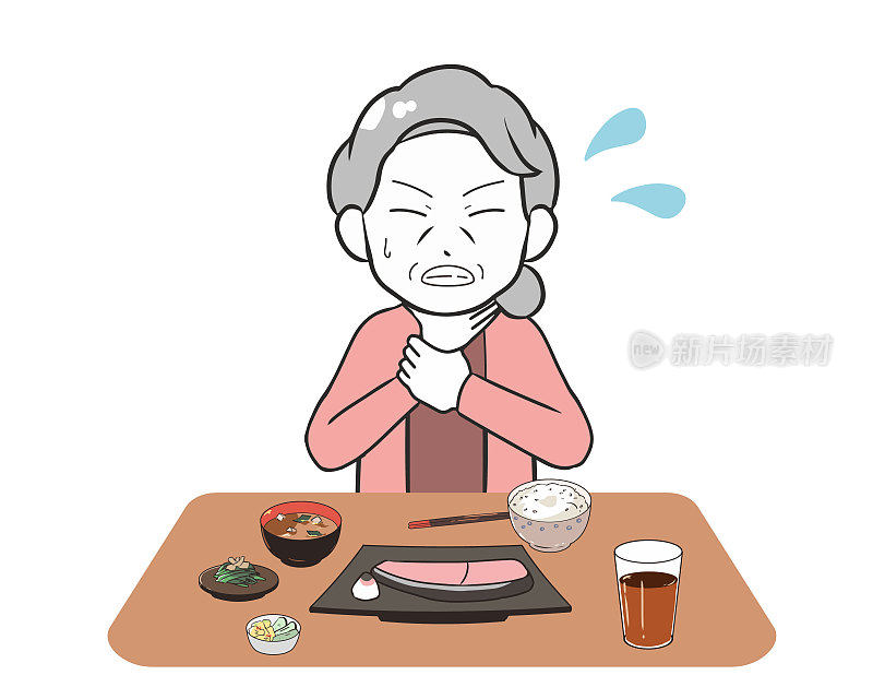进餐时喉咙阻塞的老年女性特征