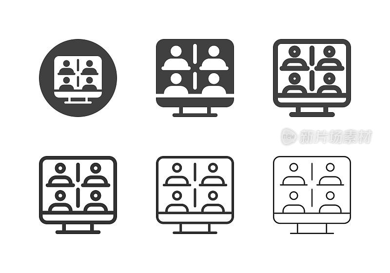 在线会议图标-多系列