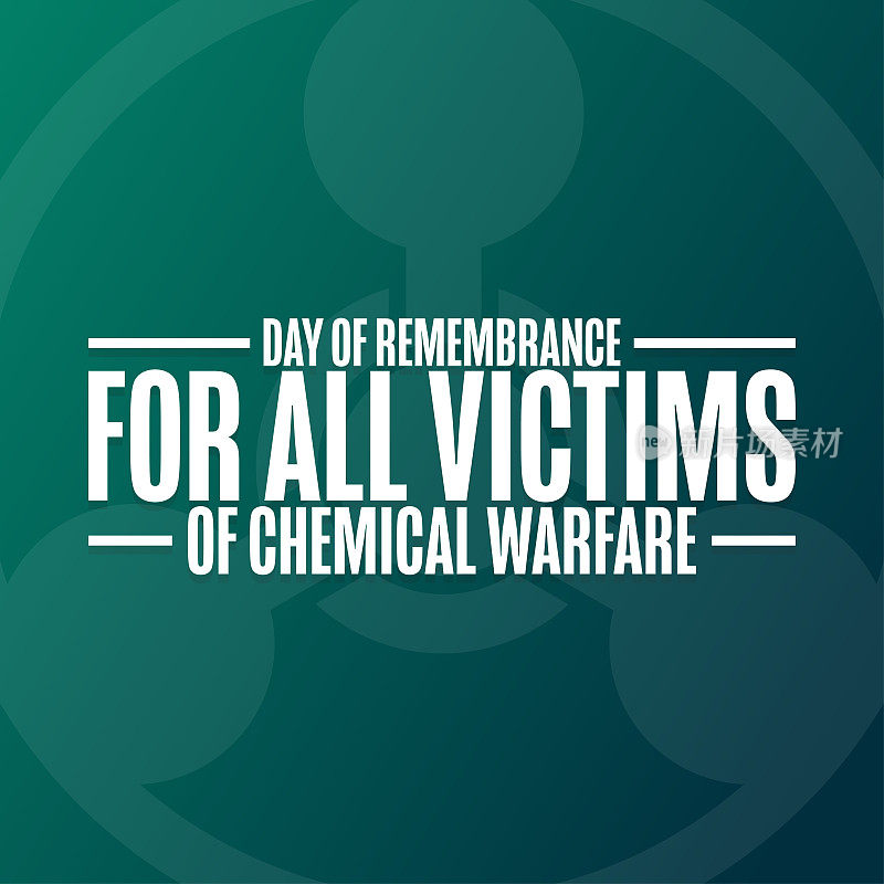 为所有化学战受害者纪念日。节日的概念。模板背景，旗帜，卡片，海报与文字题词。向量EPS10插图。