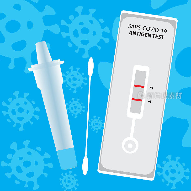 快速抗原检测试剂盒。紧急COVID检测。医用卫生和急救用拭子线式试管。