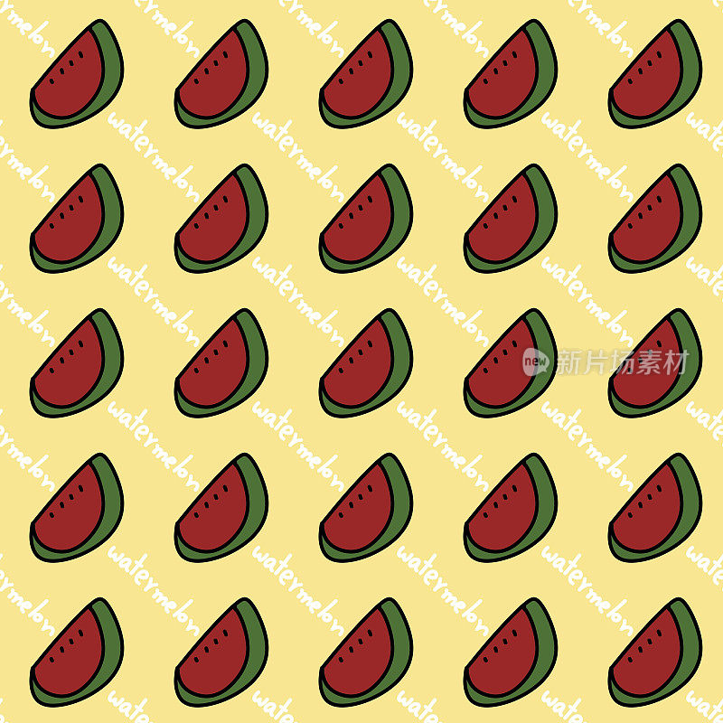无缝图案的西瓜水果卡通