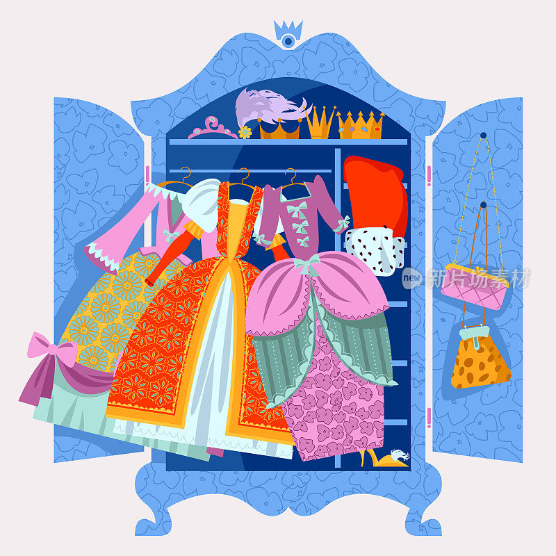 童话公主“u2019的衣柜里有各种各样的衣服