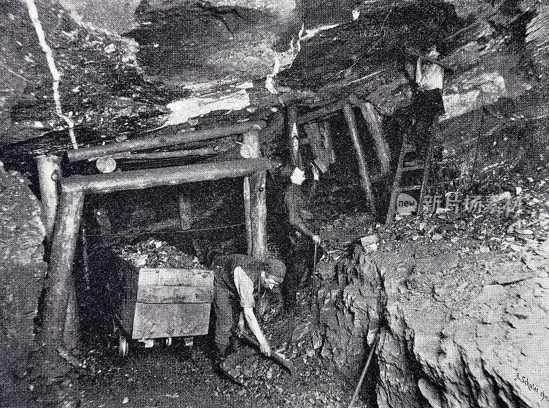 在煤矿中:在竖井中工作