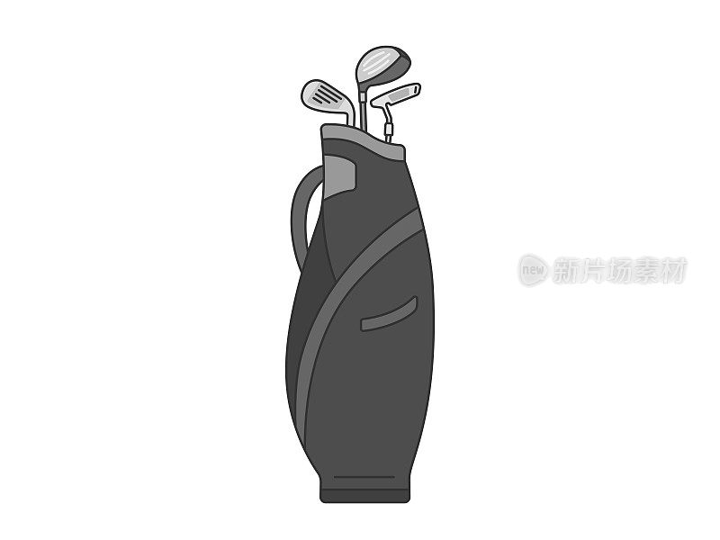 一个高尔夫球袋的插图，里面有一根球杆。