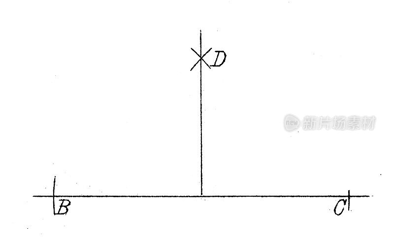 古董插图、数学和几何:垂直线