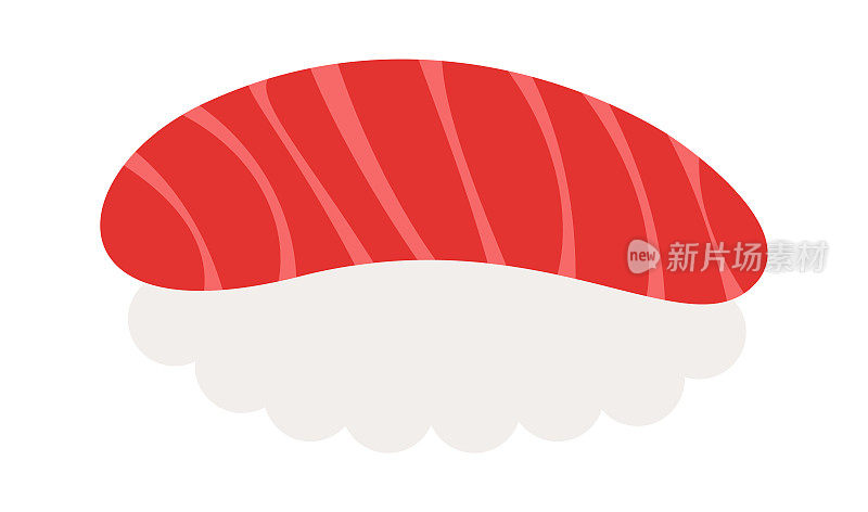 寿司配红鱼日本料理。矢量图