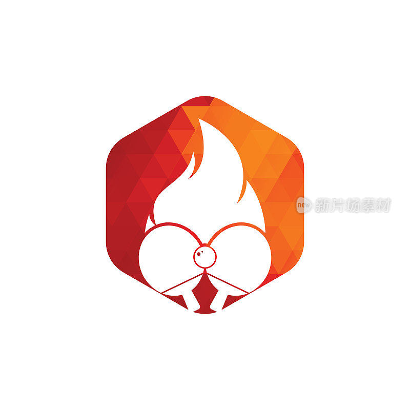 火和乒乓球标志图标设计模板。