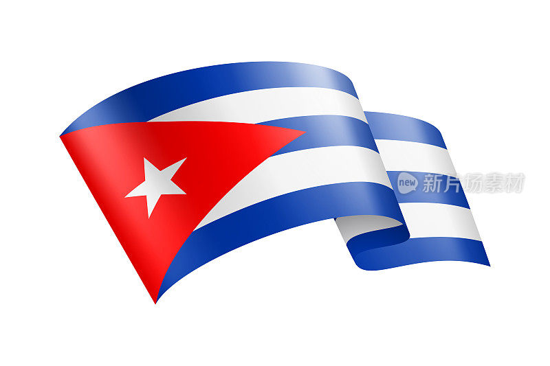 古巴国旗丝带。古巴国旗头旗。矢量股票插图