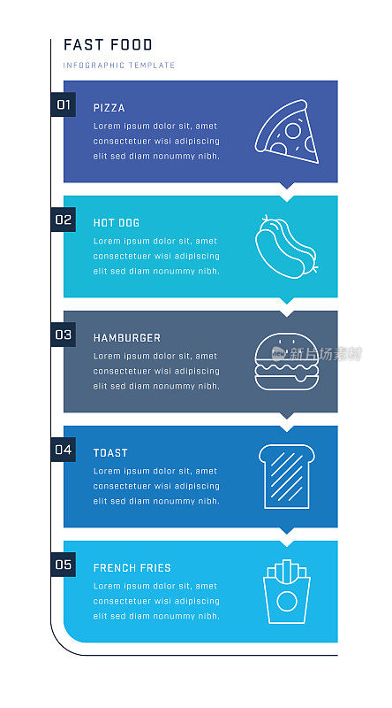快餐垂直信息图设计