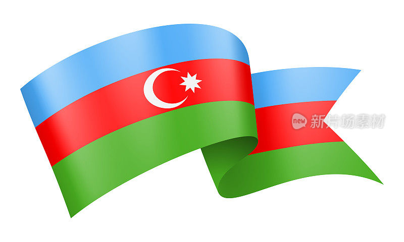 阿塞拜疆国旗丝带-矢量股票插图