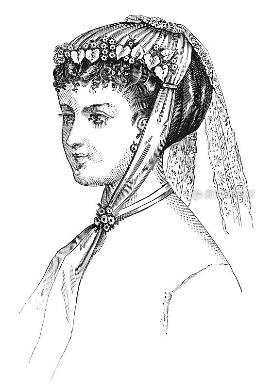 1868年流行女性发型服饰风格