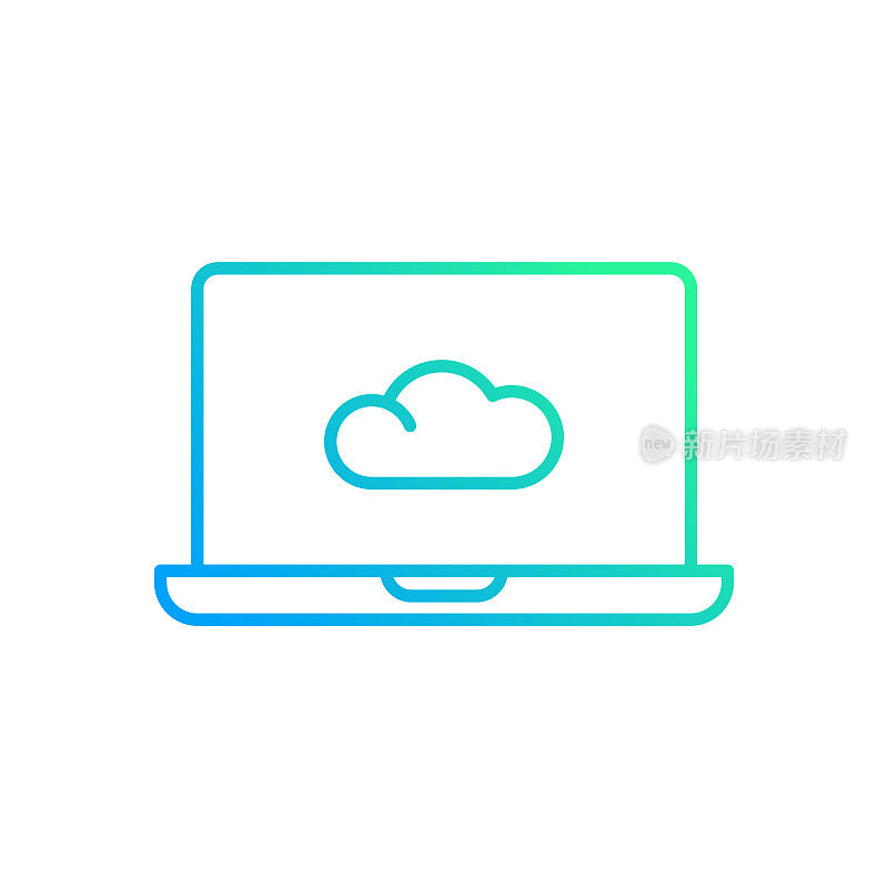 云计算梯度线图标。Icon适用于网页设计、移动应用、UI、UX和GUI设计。
