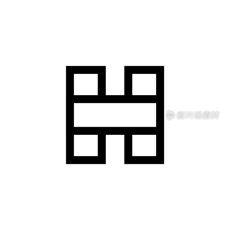 字母H实心标志