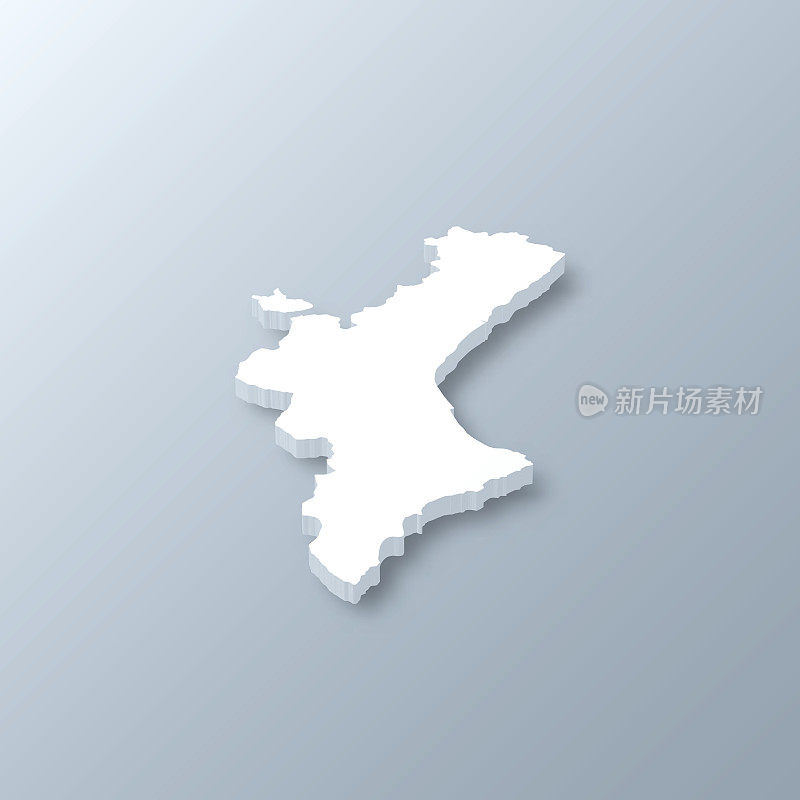 瓦伦西亚社区三维地图的灰色背景
