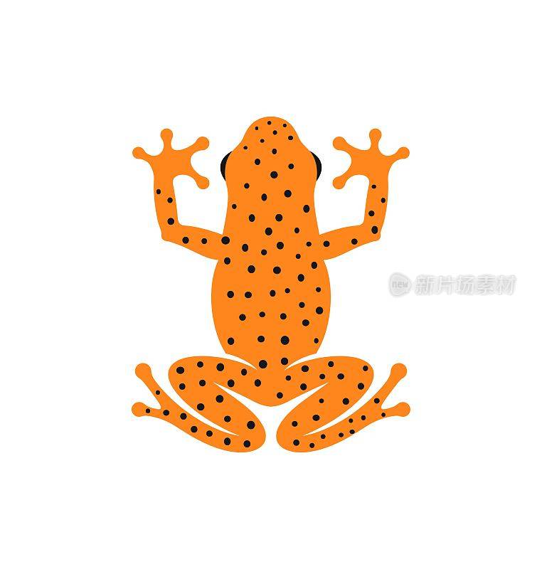 青蛙的标志。抽象青蛙在白色背景