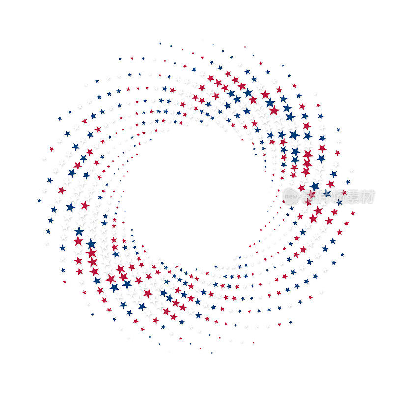 美国国旗彩星的漩涡，带着阴影