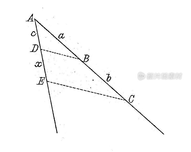 古董插图，数学和几何:几何形状相似