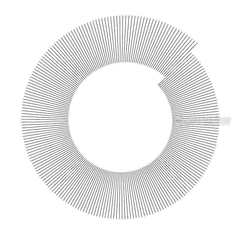 白色上圆形歪斜的放射状细纹