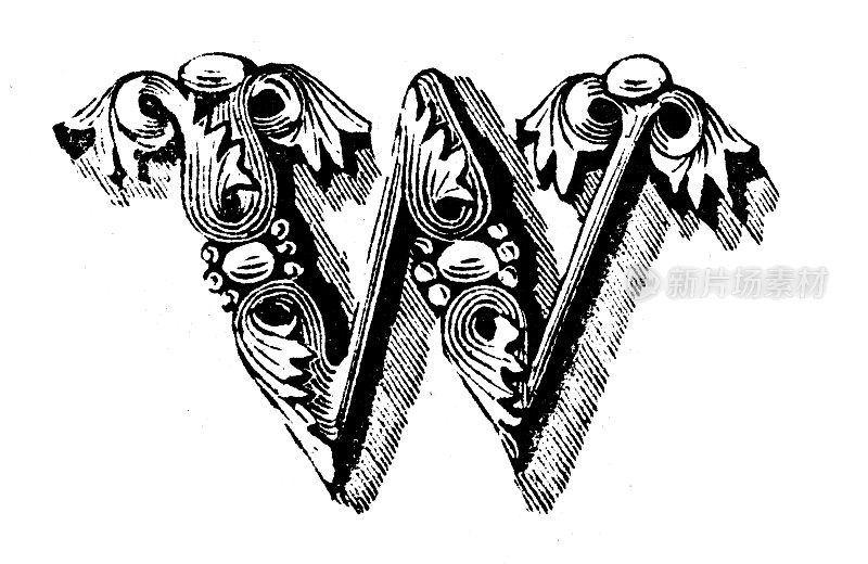 古董复古字母W