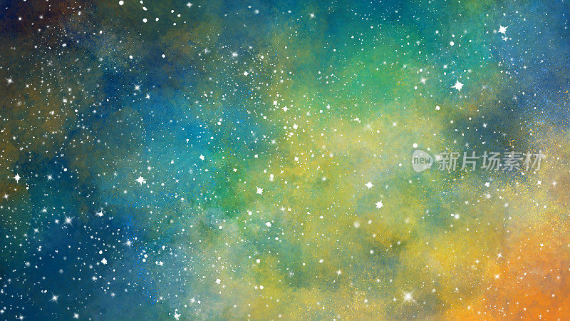 空间插图，星空，闪光，背景