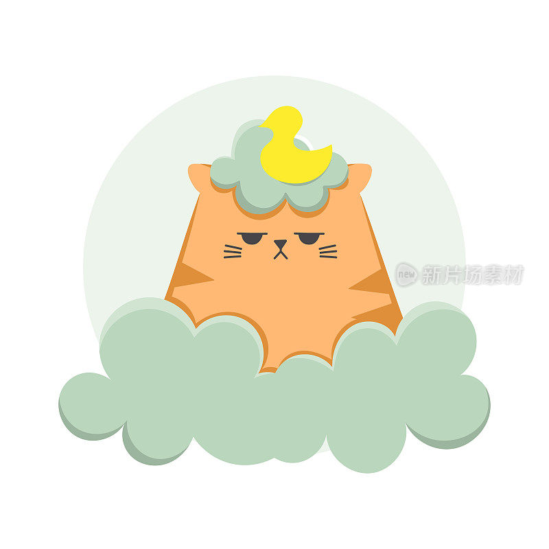 浴缸里那只暴躁的姜黄色猫坐在泡沫里，头上顶着一只鸭子。在家里给猫洗澡