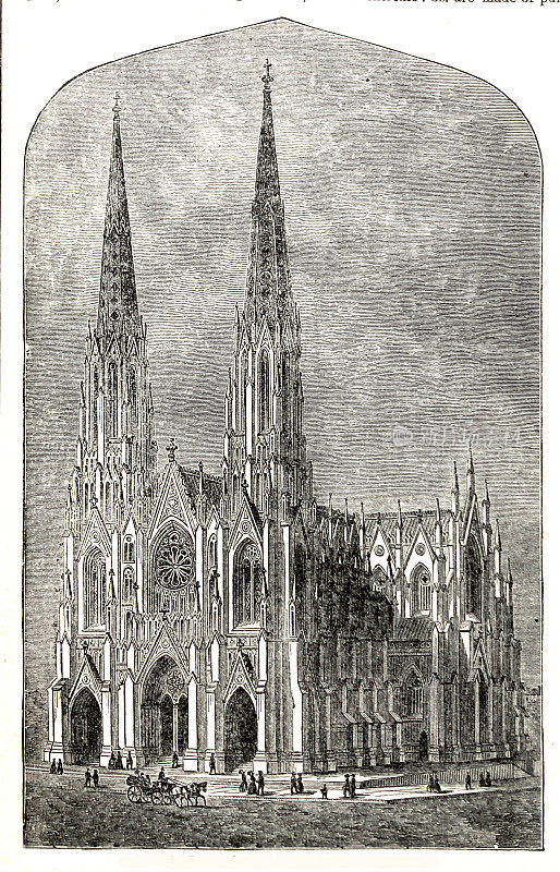 1899年，纽约第五大道圣帕特里克大教堂
