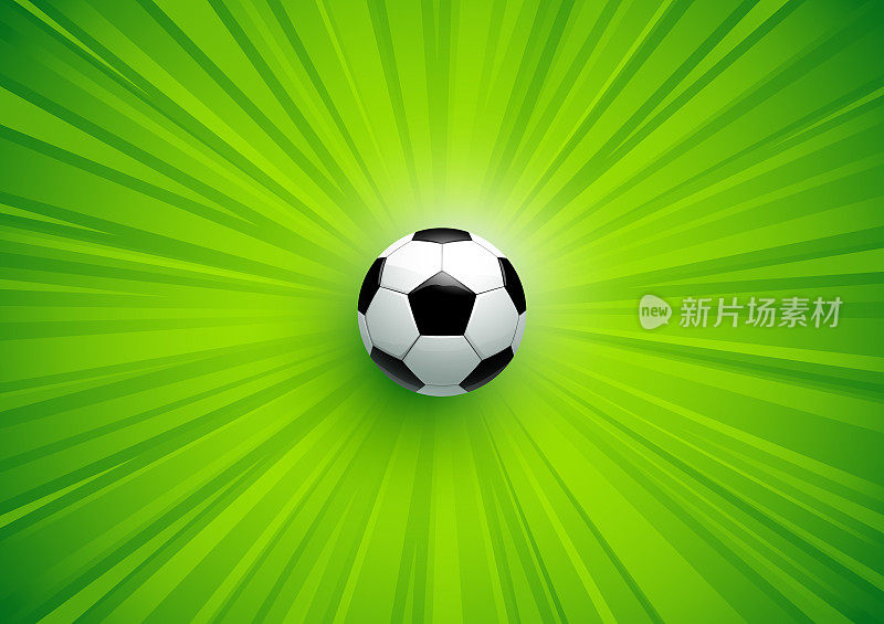 绿线图案背景上的足球