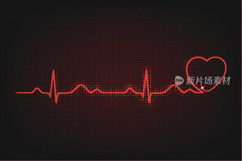心电图显示爱和健康