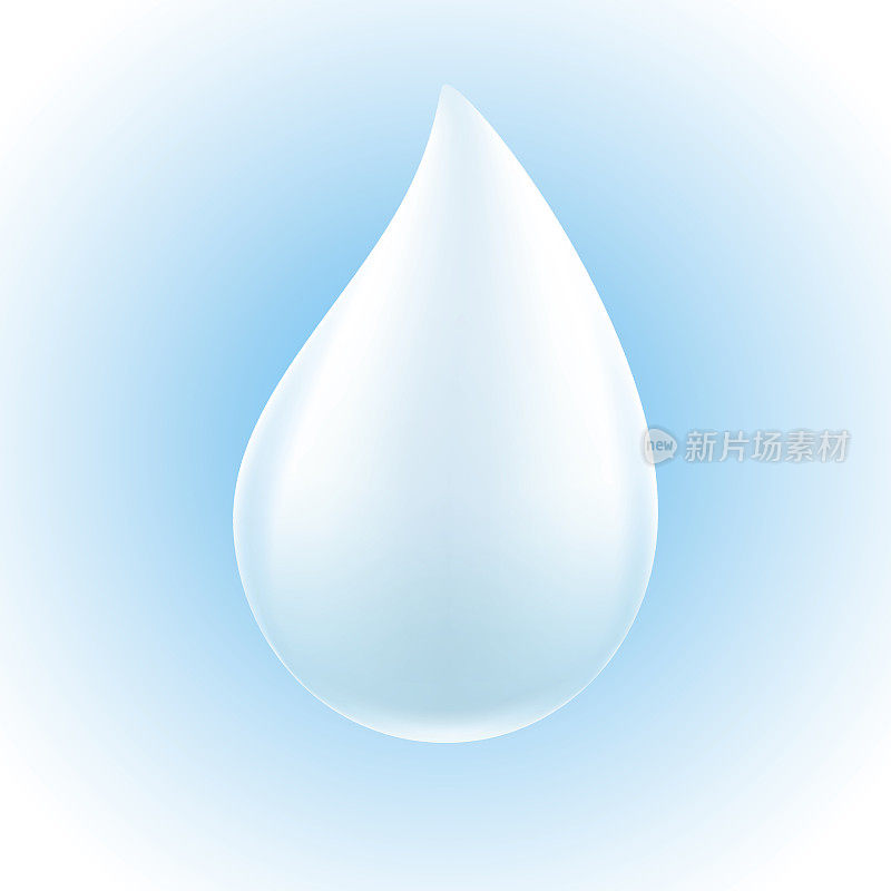 白色滴在蓝色背景。牛奶、水或油漆滴。