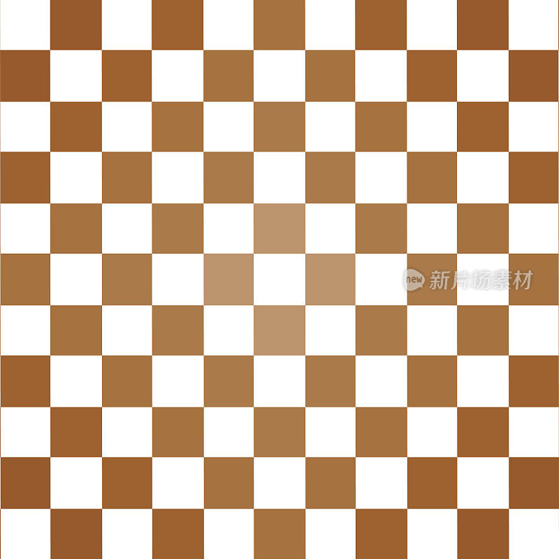 无缝矢量模式与棕色方块在白色背景