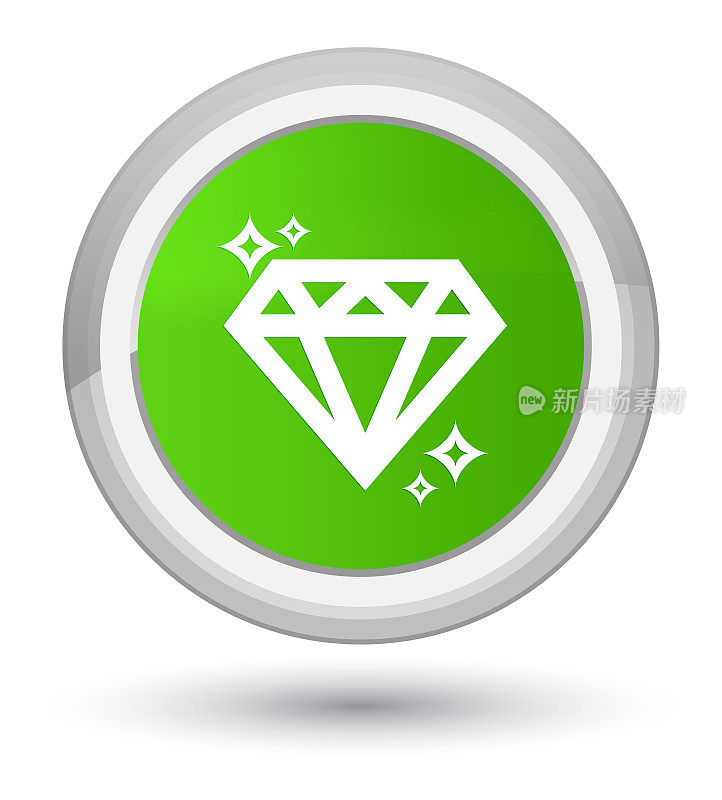 钻石图标首要软绿色圆形按钮